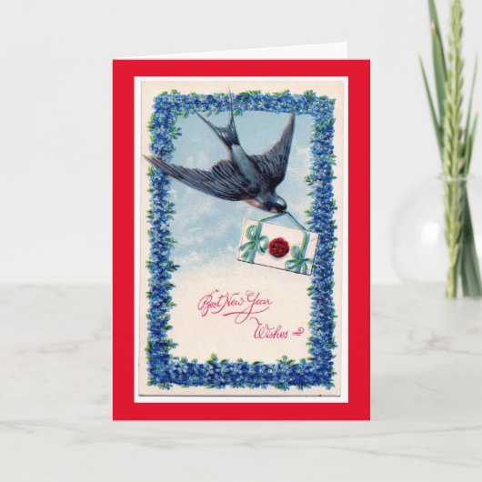 Vintages neues Jahr wünscht Feiertagskarte (Vorderseite)