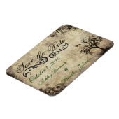 Vintages neues Leben Save the Date Hochzeitsmagazi Magnet (Linke Seite)