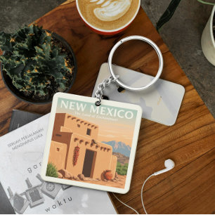 Vintages neues Mexiko Schlüsselanhänger