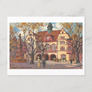 Vintages Neues Rathaus/Neues Rathaus in Freiburg Postkarte