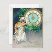 Vintages Neujahr Feiertagspostkarte (Vorne/Hinten)
