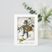 Vintages Neujahr Schimneysweep Boy Feiertagspostkarte (Stehend Vorderseite)