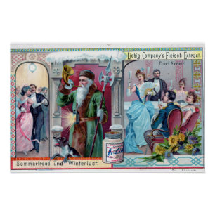 Vintages Neujahrsfest: Liebig-Werbung Poster