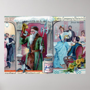Vintages Neujahrsfest: Liebig-Werbung Poster