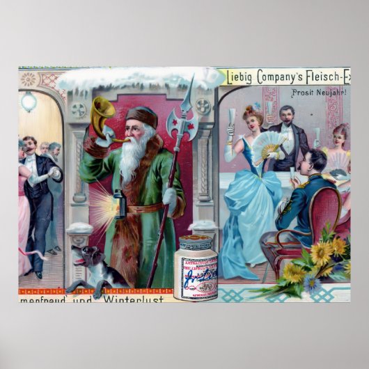 Vintages Neujahrsfest: Liebig-Werbung Poster (Vorne)