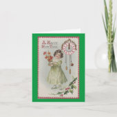 Vintages Neujahrsmädchen Feiertagskarte (Vorderseite)