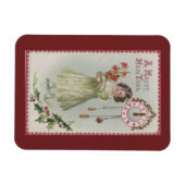 Vintages Neujahrsmädchen Magnet (Horizontal)