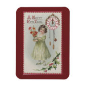 Vintages Neujahrsmädchen Magnet (Vertikal)