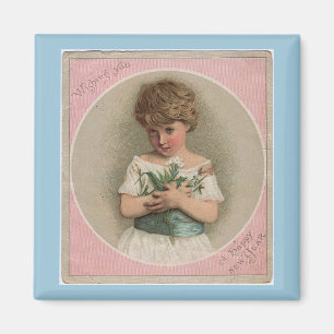 Vintages Neujahrsmädchen Magnet