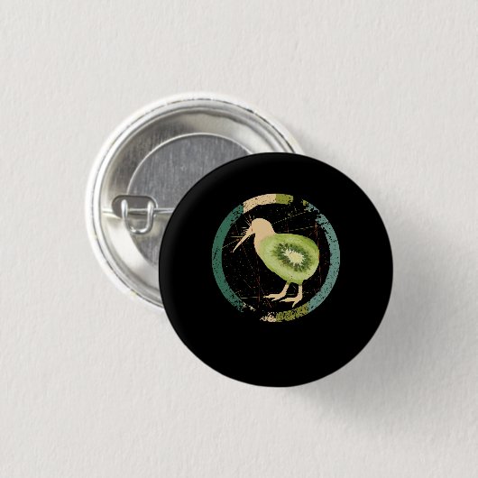 Vintages Neuseeland Kiwi Button (Vorne & Hinten)