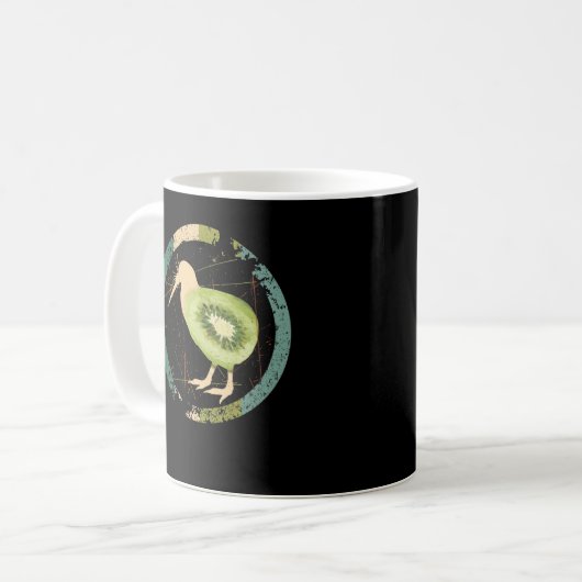 Vintages Neuseeland Kiwi Kaffeetasse (Vorderseite Links)