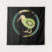 Vintages Neuseeland Kiwi Wandteppich (Vorderseite)