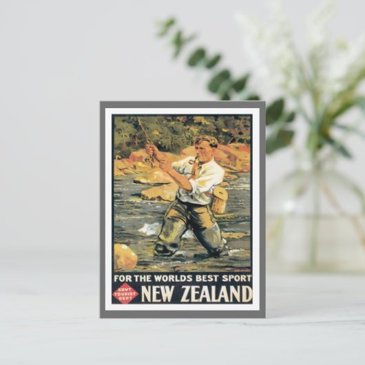 Vintages Neuseeland Postkarte (Stehend Vorderseite)