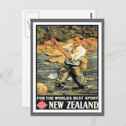 Vintages Neuseeland Postkarte (Vorne/Hinten)