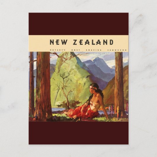 Vintages Neuseeland Postkarte (Vorderseite)