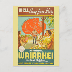 Vintages Neuseeland Tourismus Retro Travel Postkarte