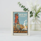 Vintages neuseeländisches Māori Haere Mai Begrüßun Postkarte (Stehend Vorderseite)