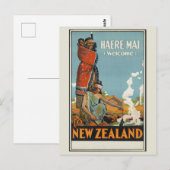 Vintages neuseeländisches Māori Haere Mai Begrüßun Postkarte (Vorne/Hinten)