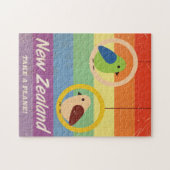 Vintages Neuseeländisches Regenbogen-Reiseplakat Puzzle (Horizontal)