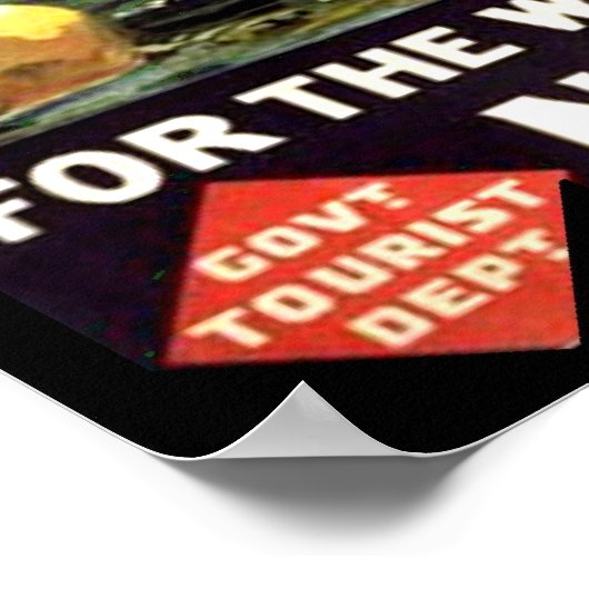 Vintages Neuseeländisches Sportfischen Poster (Ecke)