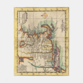 Vintages New England & Long Island Map (1703) Fleecedecke (Vorderseite)