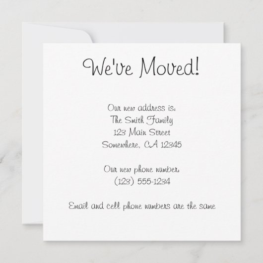 Vintages New House, Adresswechsel Ankündigung (Rückseite)