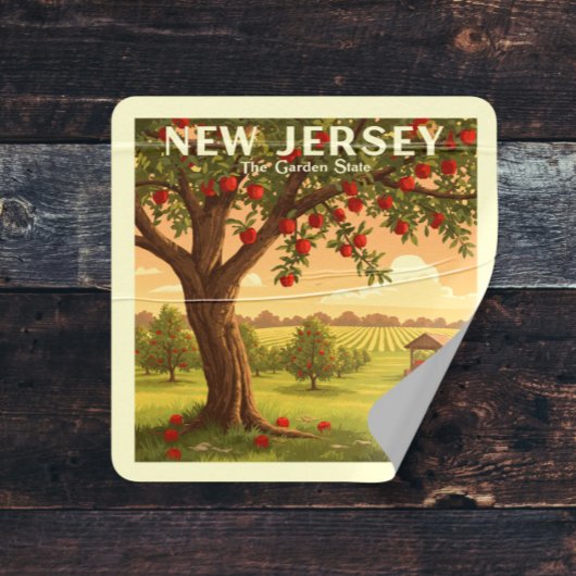 Vintages New Jersey Quadratischer Aufkleber