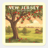 Vintages New Jersey Quadratischer Aufkleber (Vorderseite)