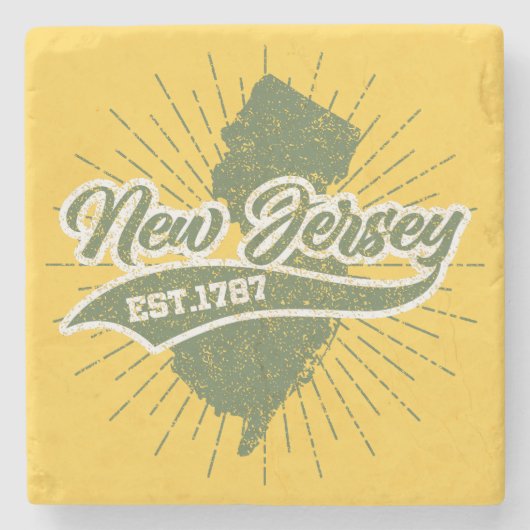 Vintages New Jersey Steinuntersetzer (Vorderseite)