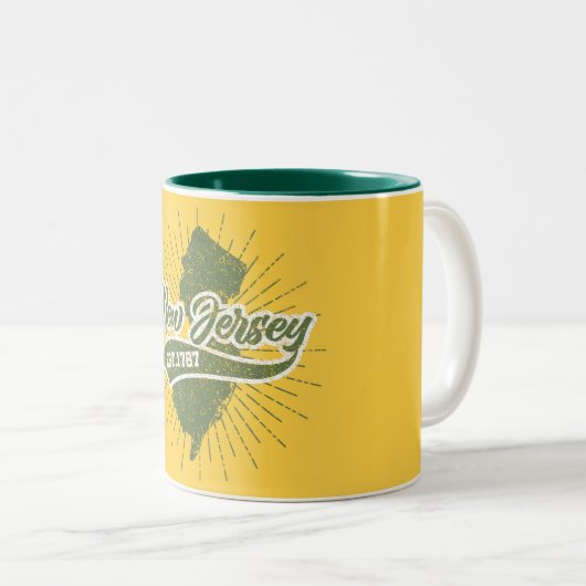Vintages New Jersey Zweifarbige Tasse (VorderseiteRechts)