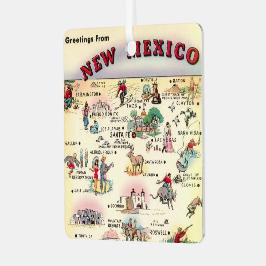Vintages New Mexico Map Ornament (Vorderseite links)