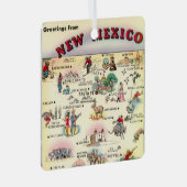 Vintages New Mexico Map Ornament Aus Metall (Vorderseite Rechts)