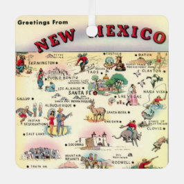 Vintages New Mexico Map Ornament Aus Metall