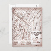 Vintages New Orleans Downtown 1920 Karte (Vorne/Hinten)