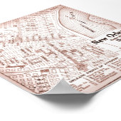 Vintages New Orleans Downtown 1920 Karte Poster (Ecke)