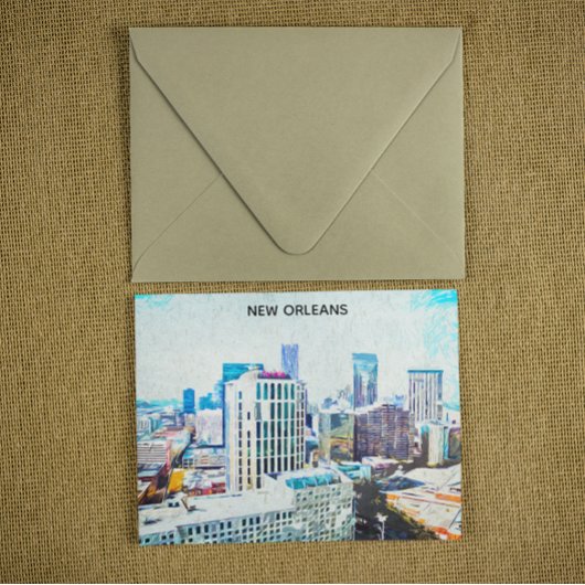 Vintages New Orleans Louisiana Silhouette Postkarte