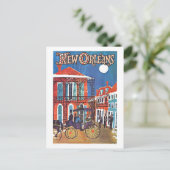 Vintages New Orleans Travel Poster Postkarte (Stehend Vorderseite)