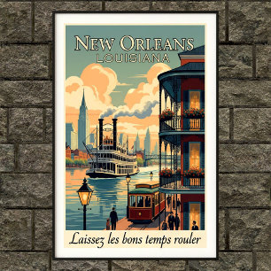 Vintages New Orleans Wall Poster der 1960er Jahre