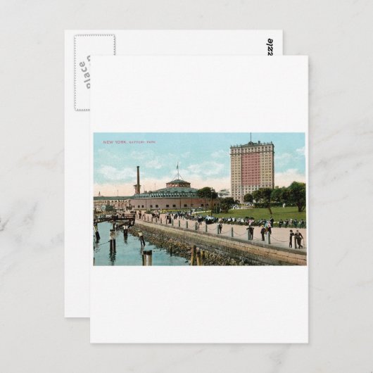 Vintages New York, Batteriepark Postkarte (Vorne/Hinten)