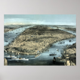 Vintages New York City Circa 1850 Poster