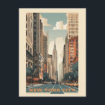 Vintages New York City Empire State Gebäude Travel Postkarte<br><div class="desc">Jeder würde Liebe haben,  diese Vintage Reise-Postkarte mit einer Retro-Abbildung des Empire State Gebäude und der Skyline von New York City zu erhalten!</div>
