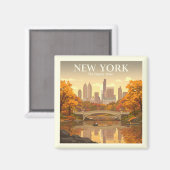 Vintages New York Magnet (Vorderseite/Rückseite)