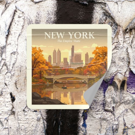 Vintages New York Quadratischer Aufkleber