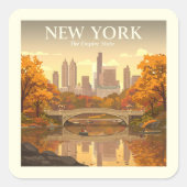 Vintages New York Quadratischer Aufkleber (Vorderseite)
