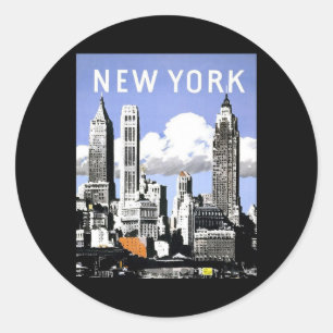 Vintages New York Runder Aufkleber