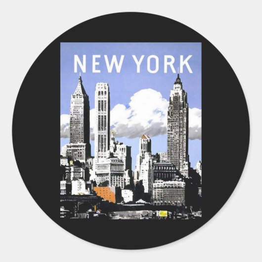 Vintages New York Runder Aufkleber (Vorderseite)