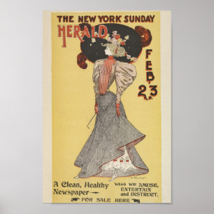 Vintages New York Sunday Herald Cover Poster