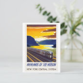 Vintages New Yorker Eisenbahnplakat Postkarte (Stehend Vorderseite)