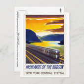 Vintages New Yorker Eisenbahnplakat Postkarte (Vorne/Hinten)