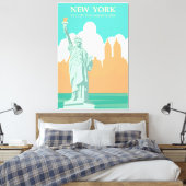 Vintages New Yorker Poster Lady Liberty Leinwanddruck (Insitu (Schlafzimmer))